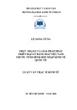 Luận văn Thạc sĩ Kinh tế: Thực trạng và giải pháp phát triển đại lý hàng hải Việt Nam trước tình hình hội nhập kinh tế quốc tế