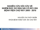 Bài giảng Nghiên cứu hồi cứu về nhiễm độc do rắn sải cổ đỏ cắn Bệnh viện Chợ Rẫy 2005-2016