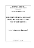 Luận văn Thạc sĩ Kinh tế: Hoàn thiện hệ thống kiểm soát nội bộ doanh nghiệp vừa và nhỏ tỉnh Bình Dương