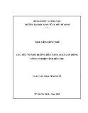 Luận văn Thạc sĩ Kinh tế: Các yếu tố ảnh hưởng đến năng suất lao động nông nghiệp tỉnh Bến Tre