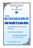 Luận văn Thạc sĩ Kinh tế: Quản lý rủi ro trong các phương thức thanh toán quốc tế tại SGDII – NHCTVN