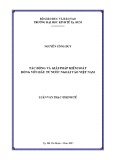 Luận văn Thạc sĩ Kinh tế: Tác động và giải pháp kiểm soát dòng vốn đầu tư nước ngoài vào Việt Nam
