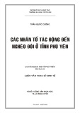 Luận văn Thạc sĩ Kinh tế: Các nhân tố tác động đến nghèo đói hộ gia đình tại tỉnh Phú Yên
