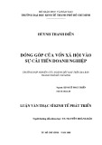 Luận văn Thạc sĩ Kinh tế: Đóng góp của vốn xã hội vào sự cải thiện doanh nghiệp - Trường hợp nghiên cứu ngành dệt may trên địa bàn thành phố Hồ Chí Minh