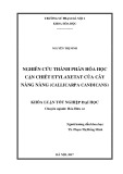 Khóa luận tốt nghiệp đại học: Nghiên cứu thành phần hóa học cặn chiết etylaxetat của cây Nàng nàng (Callicarpa candicans)