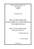 Khóa luận tốt nghiệp đại học: Phân lập một số hợp chất từ loài sao biển gai Acanthaster planci ở vùng biển Việt Nam