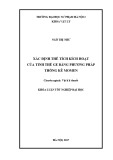 Khóa luận tốt nghiệp đại học: Xác định thể tích kích hoạt của tinh thể Ge bằng phương pháp thống kê mô men