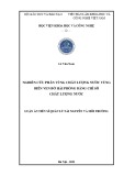 Luận án Tiến sĩ Quản lý tài nguyên và môi trường: Nghiên cứu phân vùng chất lượng nước vùng biển ven bờ Hải Phòng bằng chỉ số chất lượng nước