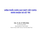 Bài giảng Viêm phổi COPD hay đợt cấp COPD: Nhìn nhận và xử trí - PGS. TS. BS. Lê Tiến Dũng