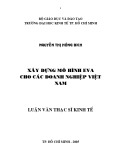 Luận văn Thạc sĩ Kinh tế: Xây dựng mô hình EVA cho các doanh nghiệp Việt Nam