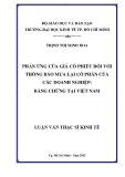 Luận văn Thạc sĩ Kinh tế: Phản ứng của giá cổ phiếu đối với thông báo mua lại cổ phần của các doanh nghiệp - Bằng chứng tại Việt Nam