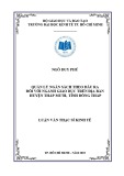 Luận văn Thạc sĩ Kinh tế: Quản lý ngân sách theo đầu ra đối với ngành Giáo dục trên địa bàn huyện Tháp Mười, tỉnh Đồng Tháp