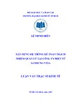 Luận văn Thạc sĩ Kinh tế: Xây dựng hệ thống kế toán trách nhiệm quản lý tại Công ty điện tử Samsung Vina