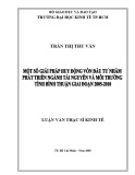 Luận văn Thạc sĩ Kinh tế: Một số giải pháp huy động vốn đầu tư nhằm phát triển ngành tài nguyên và môi trường tỉnh Bình Thuận giai đoạn 2005-2010