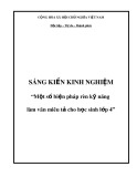 Sáng kiến kinh nghiệm Tiểu học: Một số biện pháp rèn kỹ năng  làm văn miêu tả cho học sinh lớp 4