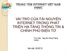 Bài giảng Vai trò của tài nguyên Internet trong phát triển hạ tầng thông tin và chính phủ điện tử