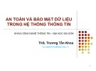 Bài giảng An toàn và bảo mật dữ liệu trong hệ thống thông tin: Chương 1 - ThS. Trương Tấn Khoa