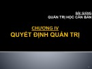 Bài giảng Quản trị học căn bản: Chương 4 - ThS. Phan Thị Thanh Hiền