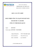 Khóa luận tốt nghiệp: Hoàn thiện công tác hạch toán kế toán doanh thu và chi phí tại Công ty luật TNHH Hoàng Quân