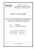 Khóa luận tốt nghiệp: Kế toán xác định kết quả kinh doanh tại Công ty cổ phần An Ánh Hùng