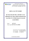 Khóa luận tốt nghiệp: Kế toán doanh thu, chi phí và xác định kết quả hoạt động kinh doanh tại Công ty cổ phần địa ốc Sài Gòn