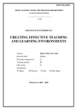 Sáng kiến kinh nghiệm THPT: Creating effective teaching and learning environments