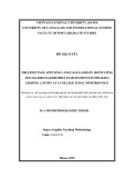 Master minor programme thesis English teaching methodology: The effects of applying language games in motivating non major English first year students in speaking lessons - A study at a college in Bac Ninh province