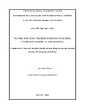 Master thesis English teaching methodology: Factors affecting teachers’ emotion in teaching - A narrative inquiry at a high school