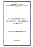 Luận văn Thạc sĩ Văn học: Đặc điểm nghệ thuật truyện ngắn Tô Hoài trước cách mạng