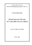 Luận văn Thạc sĩ Văn học: Huyền Quang tôn giả từ cuộc đời vào tác phẩm