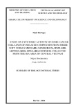 Summary of Biology dotoral thesis: Study on cytotoxic activity of some cancer cell lines of isolated compounds from three soft corals Sinularia nanolobata, Sinularia leptoclados, Sinularia conferta collected from the sea area of Central Vietnam