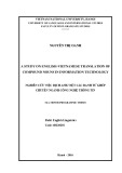 Master minor programme thesis English linguistics: A study on English Vietnamese translation of compound nouns in information technology