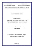 Summary of the doctoral thesis Development economics: Research on impact of exchange rate policy on Vietnam’s export in the US market