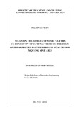 Summary of PhD thesis Mechanics gynamics engineering: Study on the effects of some factors on longevity of cutting teeth on the drum of shearer used in underground coal mining in Quang Ninh area