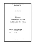 Đề cương Bài giảng Những nguyên lý cơ bản của Chủ nghĩa Mác-Lênin - TS. Nguyễn Nam Thắng & TS. Triệu Quang Minh