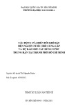 Tóm tắt Luận án Tiến sĩ: Tác động của biến đổi khí hậu đến nguồn nước thô cung cấp và dự báo nhu cầu dùng nước trung hạn tại thành phố Hồ Chí Minh