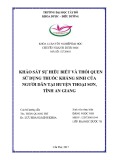 Luận văn tốt nghiệp Dược học: Khảo sát sự hiểu biết và thói quen sử dụng thuốc kháng sinh của người dân tại huyện Thoại Sơn, tỉnh An Giang