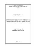 Luận văn Thạc sĩ Văn học Việt Nam: Ý thức phái tính trong thơ nữ đương đại (Khảo sát qua hai tác giả Tuyết Nga và Phạm Thị Ngọc Liên)