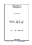 Luận văn Thạc sĩ Khoa học: Đặc điểm truyện ngắn Nguyễn Thị Thu Huệ