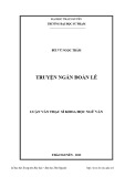 Luận văn Thạc sĩ Khoa học Ngữ văn: Truyện ngắn Đoàn Lê