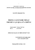 Tóm tắt luận án Tiến sĩ: Phong cách nghệ thuật thơ Huy Cận qua Lửa thiêng