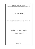 Luận văn Thạc sĩ Văn học: Phong cách thơ Mã Giang Lân