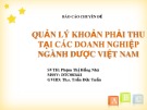 Báo cáo chuyên đề: Quản lý khoản phải thu tại các doanh nghiệp ngành dược Việt Nam