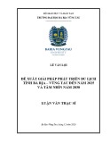 Luận văn Thạc sĩ Quản trị kinh doanh: Đề xuất giải pháp phát triển du lịch tỉnh Bà Rịa – Vũng Tàu đến năm 2025 và Tầm nhìn đến năm 2030