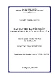 Luận văn Thạc sĩ Ngữ văn: Đặc sắc thể tài yêu ngôn trong sáng tác của Nguyễn Tuân