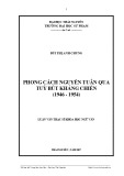 Luận văn Thạc sĩ Ngữ văn: Phong cách Nguyễn Tuân qua tuỳ bút kháng chiến (1946-1954)