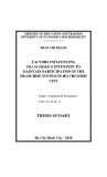 Thesis sumary: Factors influencing franchisee’s intention to maintain participation in the franchise system in Ho Chi Minh city