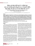 Khảo sát tính chất hoá lý và điện hoá của các hệ điện giải nồng độ cao với muối LiBF4 ứng dụng cho pin sạc Li-ion điện thế cao 5V