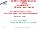 Bài giảng Kinh tế chính trị Mác-Lênin: Chương 1 - ThS. Nguyễn Thị Thu