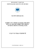 Luận văn Thạc sĩ Kinh tế: Nghiên cứu chính sách khả thi thúc đẩy các doanh nghệp viễn thông sử dụng chung cơ sở hạ tầng